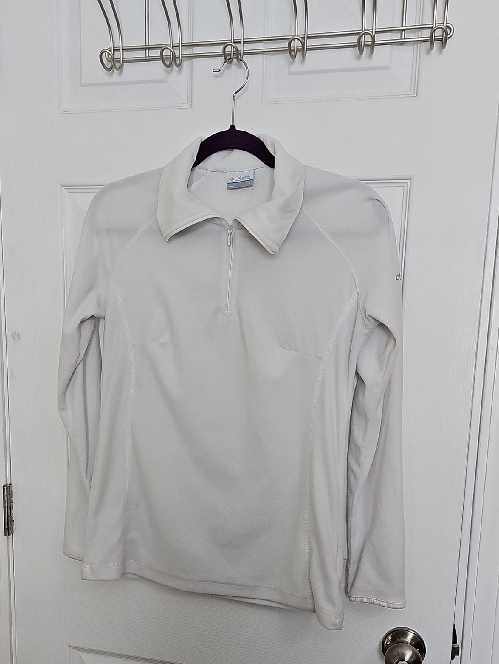 Columbia White Fleece Quarter Zip.